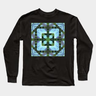 Circuitboard fire Kaleidoscope Pattern (Seamless) 19 Long Sleeve T-Shirt